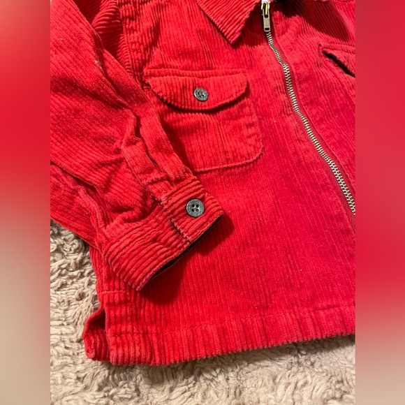 Vintage Calvin Klein Jeans Red Corduroy Baby Boy Shacket - Picture 2 of 4